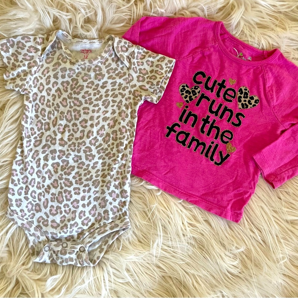 Girls 12 Months Cheetah / Leopard 2 Piece Bundle